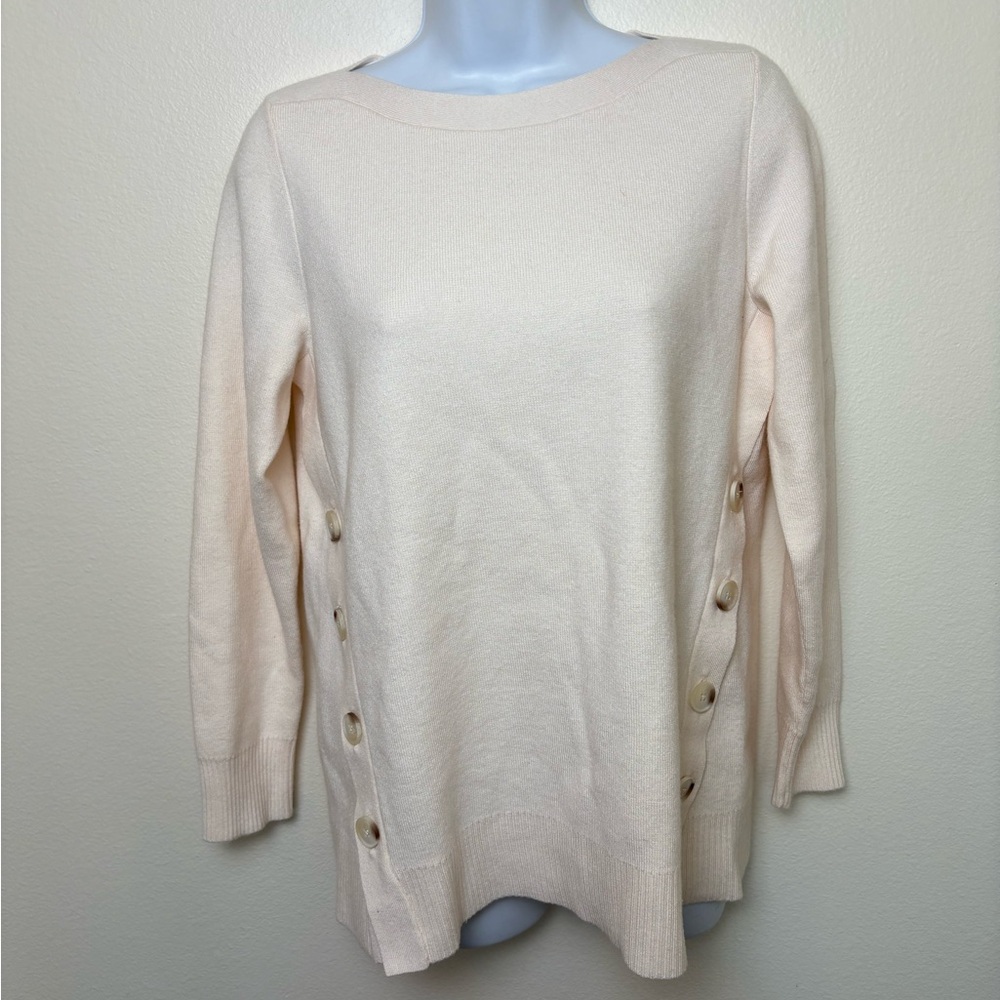 Chicos pullover button side sweater in cream NWT - image 1